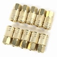 thumbnail image 3 of 12pcs Brass 1/4inch Female Couplers Quick Disconnect Air Hose Fittings for Efficient Air Flows in Workshops Construction, 3 of 8
