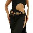 thumbnail image 6 of Women's Metal Waist Chain Connection Belt Western Denim Bohemian Blue Green Belt Dress Jeans Country Concert Suit, 6 of 7