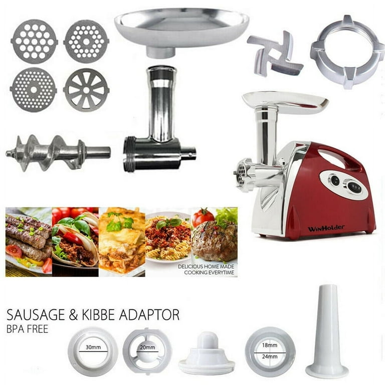 2800W Electric Meat Grinder Mincer Sausage Filler Kibbe Maker Kitchen Tool  Red