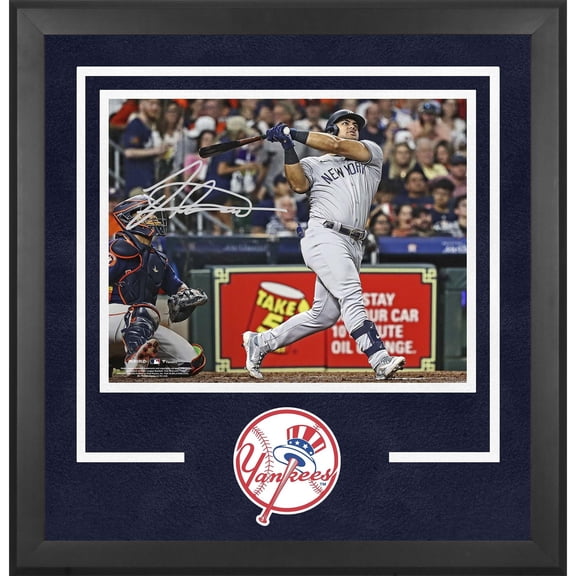 Jasson Dominguez New York Yankees Deluxe Framed Autographed 16" x 20" Home Run Photograph - Fanatics Authentic Certified