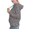 thumbnail image 2 of Haiem Ladybugs on Black and White Striped for Women's Fashion Hoodies & Sweatshirts with Kangaroo Pocket,Hooded Sweatshirt with Eye-catching Drawstrings-Medium, 2 of 7