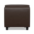 thumbnail image 5 of Simpli Home Avalon 3 Faux Leather Tray Bench in Chocolate Brown, 5 of 16