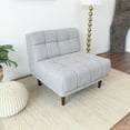 thumbnail image 4 of Allen Mid Century Modern Furniture Style Armless Light Gray Fabric Lounge Chair, 4 of 5