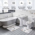 thumbnail image 5 of Gray Shell Coral Bath Mat 3 Piece Bathroom Rug Set, Coastal Summer Beach Nautical Ocean Non Slip Bath Rug Contour Mat and Toilet Lid Cover, Absorbent Shower Mats Soft Bath Rugs and Mats Sets, 5 of 8