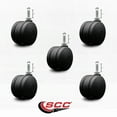 thumbnail image 2 of 3 Inch Office Chair Casters Nylon Twin Wheel 3/8 Threaded Stem Set of 5 SCC, 2 of 2