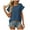 Blue, variant on Womens Summer Tops Crewneck Eyelet Ruffle Sleeve Blouses Casual Shirts 2025 (White, M)