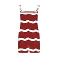 thumbnail image 5 of QATAINLAV Summer Savings! Summer Outfits for Women Vacation Beach Sleeveless Rompers Fashion Stripe Print Onesie Shorts Spaghetti Straps Casual Short Jumpsuits with Pockets Red M, 5 of 6