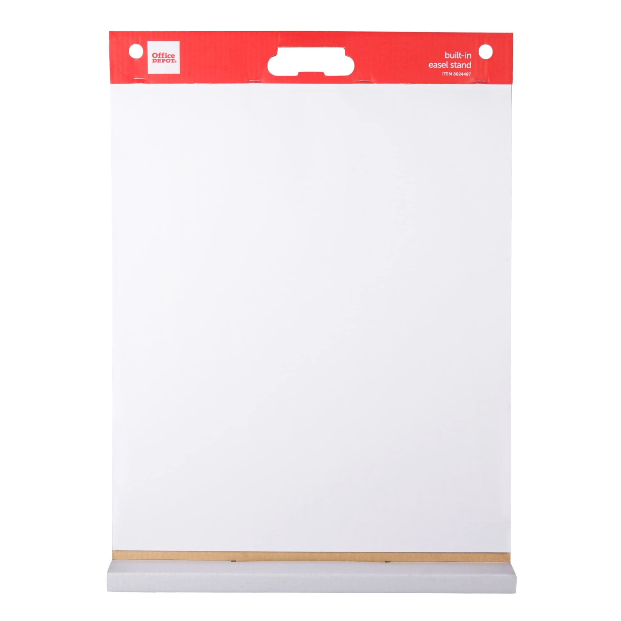 Office Depot® Brand Easel Pad, 20" x 23", Tabletop with Built-In Stand, 25 Sheets, 30% Recycled, White