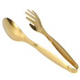 thumbnail image 3 of 3 pinzas de acero inoxidable para alimentos, utensilios de cocina dorados, herramientas para cocinar en bufé, pinzas para barbacoa, pinzas para pan y carne, 3 of 8