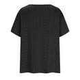 thumbnail image 6 of Blouses for Women Womens Plus Size Summer Casual Neck Hollow Tee Shirts Leaf Sleeve Fashion Loose Blouse Womens Summer Tops Black 3XL, 6 of 7