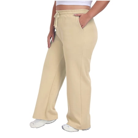 purcolt Womens Plus Size Sweatpants High Waisted Wide Leg Pants Casual Elastic Waist Trousers Athletic Joggers with Pocket
