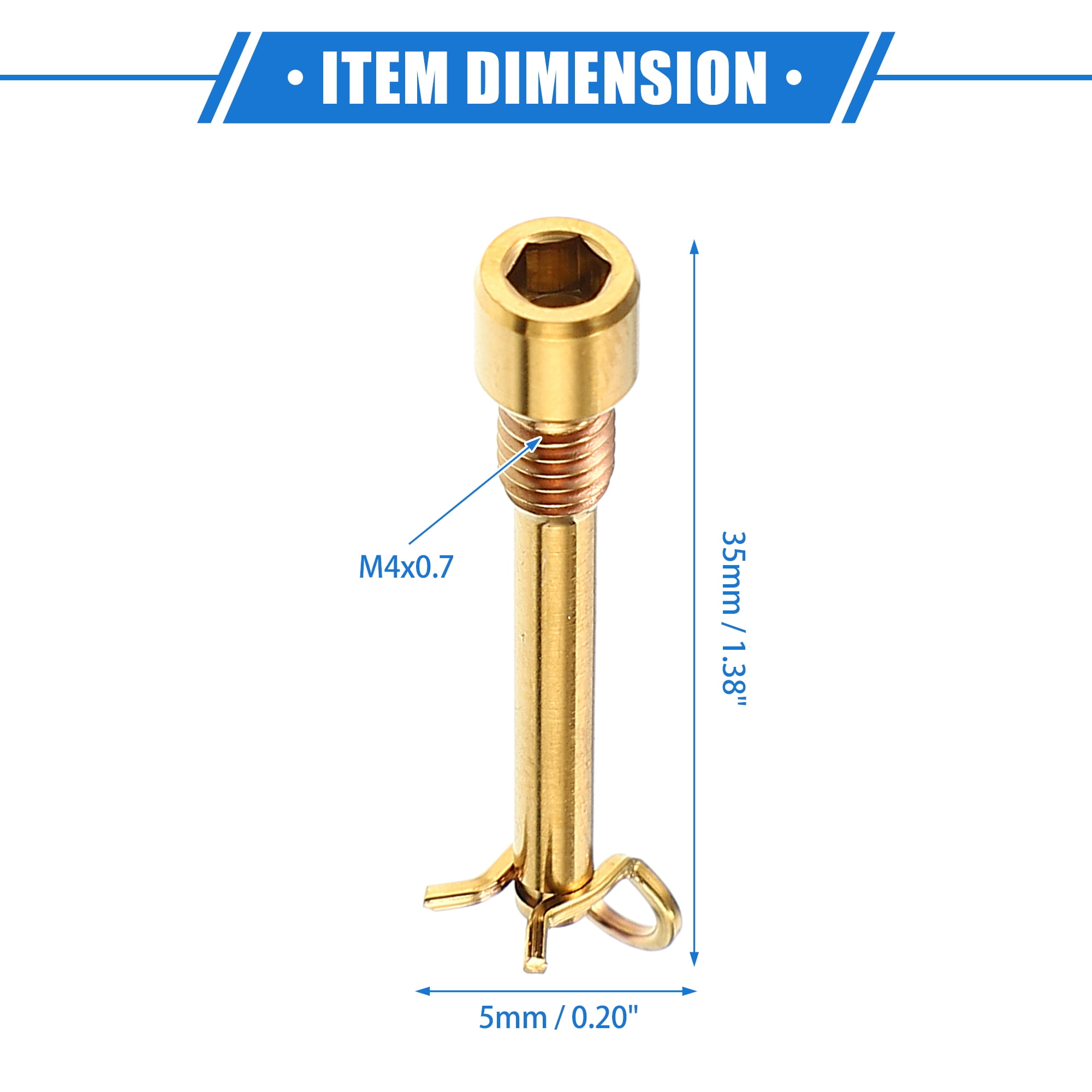 Unique Bargains 2Pcs Bike Brake Caliper Bolt Screws with Snap Ring Gold Tone