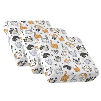 COEQINE Stretch Couch Cushion Cover Separate Sofa Seat Cushion Cover Machine Washable Armchair Seat Slipcover Stay in Place Home Decor for Dogs, Cats Cute Cartoon Cat Paw White