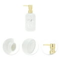 thumbnail image 5 of Unique Bargains 1 Pc Cylinder Letter Soap Dispenser 13.53oz White Gold Tone, 5 of 6