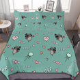 thumbnail image 1 of HAHDAXIA Raccoon Wallpaper Bedding Solid Comforter Set for All Seasons,3 Pieces(1 Comforter+2 Pillowcases),Soft Microfiber Bedding Set Full(79"x90"), 1 of 7