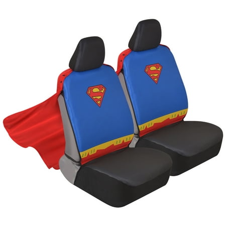 Superman Car Seat Covers with Detachable Cape Backing - Front Car Seat