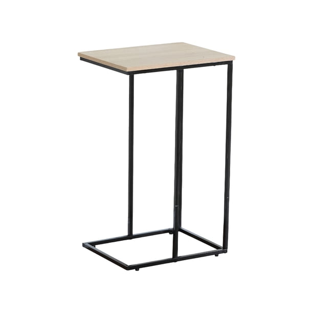 Ilios Innova | Mesa Auxiliar Alta Lateral Minimalista Industrial con Estructura de Metal y Superficie de MDF para Sala de estar.