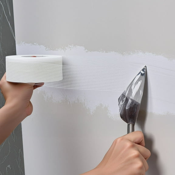 Drywall Repair Tape, 1.97 inch x 147.64 ft Self-Adhesive Fiberglass Mesh, White, 36 Rolls per Case