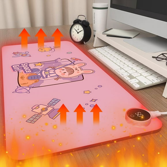 Alfombrilla de ratón calefactora grande para mesa de oficina, ordenador de escritorio, almohadilla calefactora para escribir