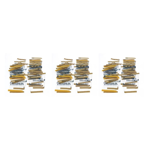 Toystoory 300 Pieces Metal Film Resistors Electric DIY Resistor Device Part Replacement Kit Resistance 0.25W Material Accessories Type1 NO1