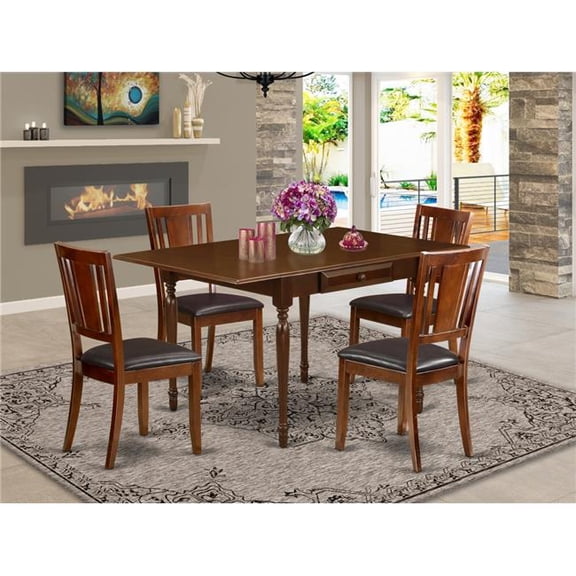 5 Piece Monza Dining Table Set - Mahogany