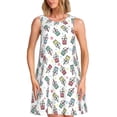 thumbnail image 1 of Easygdp Milk Tea2 para Vestido Transpirable de Mujer, Vestido Suelto de Manga Corta con Pliegues y Bolsillos para el Verano, 1 of 7