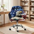thumbnail image 3 of FOR U DESIGNS Eagle Rose American Flag Print Dining Chair Sliopcover Anti-Dust Leisure Arm Chair Protector with Arms, Swivel Armchair Accent Covers for Office Living Room, 3 of 8