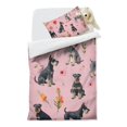 thumbnail image 2 of Schnauzer Dogs and Flowers Duvet Cover and Pillowcase Set for Single Bedding, Bedroom Accessories for Kids Teens, 2 of 5