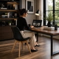 thumbnail image 3 of Silla de Comedor Moderna con Asiento Acolchado de Diseño Minimalista Tipo Eames Pedestal - Silla Ergonomica Acojinada con Estructura de Madera Ideal para Interior Negro, 3 of 5