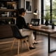 thumbnail image 3 of Silla de Comedor Moderna con Asiento Acolchado de Diseño Minimalista Tipo Eames Pedestal - Silla Ergonomica Acojinada con Estructura de Madera Ideal para Interior Negro, 3 of 5