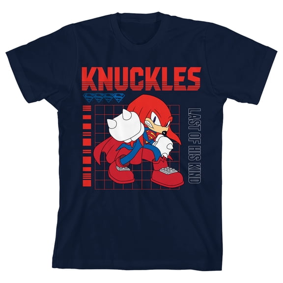 DC x Sonic Knuckles Boys Graphic Tee - Short Sleeve Crew Neck Youth T-Shirt - Officially Licensed DC x Sega-XL