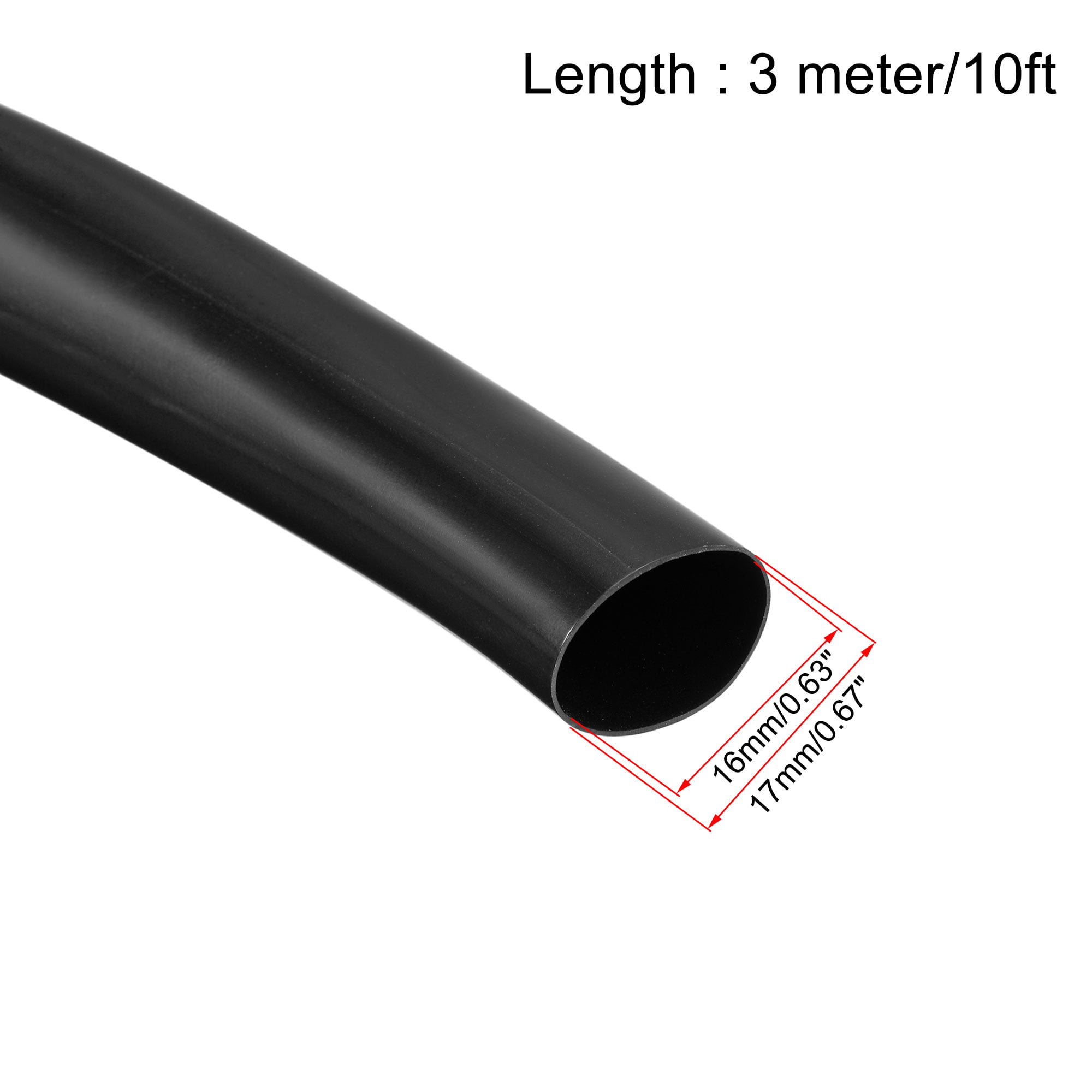 PVC Black Tube Sleeve For Wire 10 Feet Harness Wiring Loom Cover Wire Protection & More Tubing Loom Flexible Sheathing OEM Type 1/2 INCH 