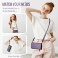 thumbnail image 4 of Dteck Wallets for Women,Luxury Leather Crossbody Wallet Bag Handbag Phone Pocket Zipper Purse Credit Card Holder Large Capacity Wristlet,Purple, 4 of 8