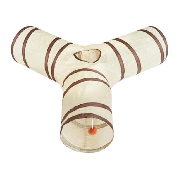 Túnel para gatos multifuncional portátil con pelota de juego, juguete interactivo para esconder Y
