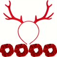 thumbnail image 1 of QJUHUNG Ensemble d'Accessoires pour Cheveux en Bois de Renne 5 Pcs - Chouchous Élastiques Rouges et Bandeau pour Femmes et Filles Antidérapants Parfaits pour Tous les Types de Cheveux, 1 of 5