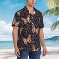 thumbnail image 3 of Honeii Butterfly1 Print Men’s Hawaiian Shirt,Classic Button-Down Short Sleeve Shirt, for Beach, Vacation, and Outdoor Activities,Medium, 3 of 7