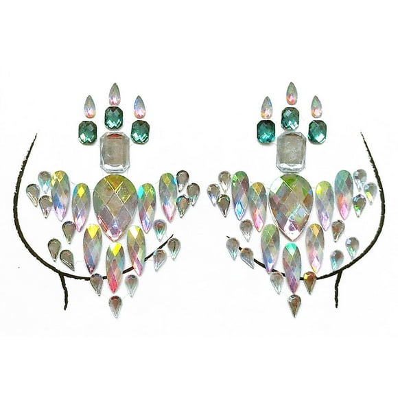 WREESH Exquisite Acrylic Chest Sticker Diamond Art Carnival Party Chest Decoration