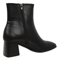 thumbnail image 4 of Delicious Women's Square Toe High Top Mid Block Heel Ankle Bootie, Black ,  6 M US, 4 of 6