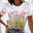 thumbnail image 2 of Moda Mujer Causal Rounk Cuello Impresión Blusa Manga Corta Camiseta Verano Tops Fridja bn5034, 2 of 5