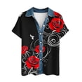 thumbnail image 5 of Craaazy Women's Casual Loose Floral Print Waffle Knit Collar Button Down Short Sleeve Top Breathable Lightweight Blouse, 5 of 5