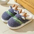 thumbnail image 2 of Rotm Holiday Slippers for Women Slippers for Women Men,Retro Soft Cozy Comfy Plush Lightweight House Slippers Slip-on Indoor Outdoor Slippers,Slip on Anti-Skid Sole Blue,7.5, 2 of 5