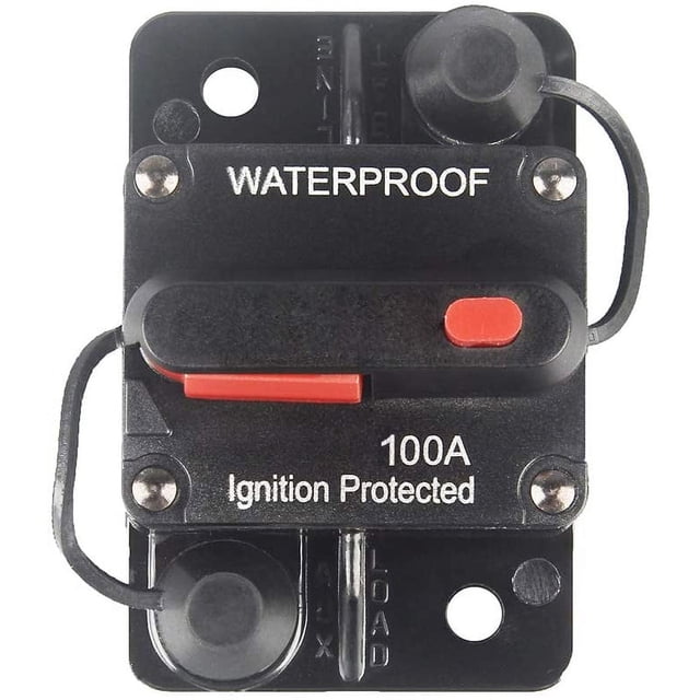 Disyuntor con reinicio manual 12V-36V DC Montaje en superficie impermeable para audio de automóvil Rv Marine Boat Truck Trolling Motors, 30-300A Altavoz de automóvil Fusible reiniciable MFZFUKR WRMH-950-7