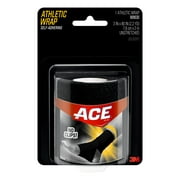 ACE Brand Self-Adhering Athletic Wrap, No Clips or Pins Needed, 3" x 5 yds, Black, 1 Roll/Pack