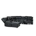 thumbnail image 6 of AC Pacific 7 Piece Traditional Dacron Fiber Reclining Living Room Set Black, 6 of 10