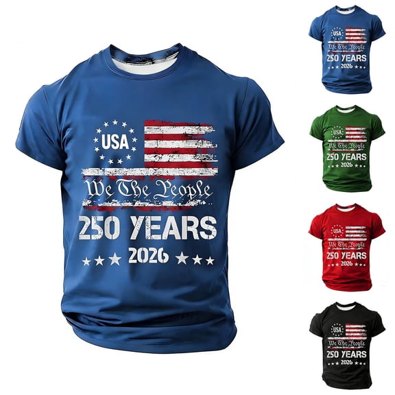 Usa 250Th Anniversary Shirt Short Sleeve T Shirt Comfortable Breathable 250Th Anniversary Mens Tees Army Green L