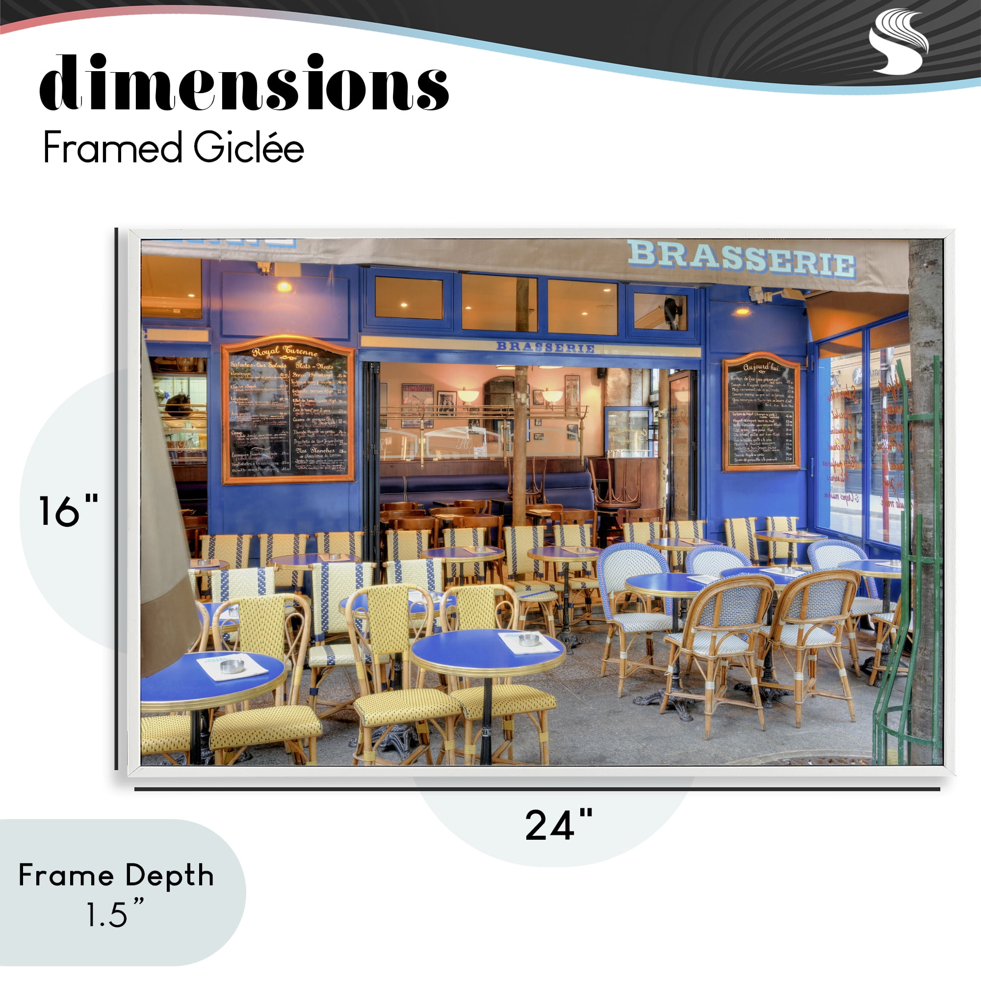 Stupell Industries Parisian Brasserie Terrace White Framed Giclee Art, design by Alan Blaustein