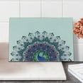 thumbnail image 2 of Peacock Cutting Board, Peacock Illustration Exotic Wildlife Feather Ornament Vintage Oriental, Decorative Tempered Glass Cutting and Serving Board, Small Size, Violet Blue Green Pink, by Ambesonne, 2 of 5