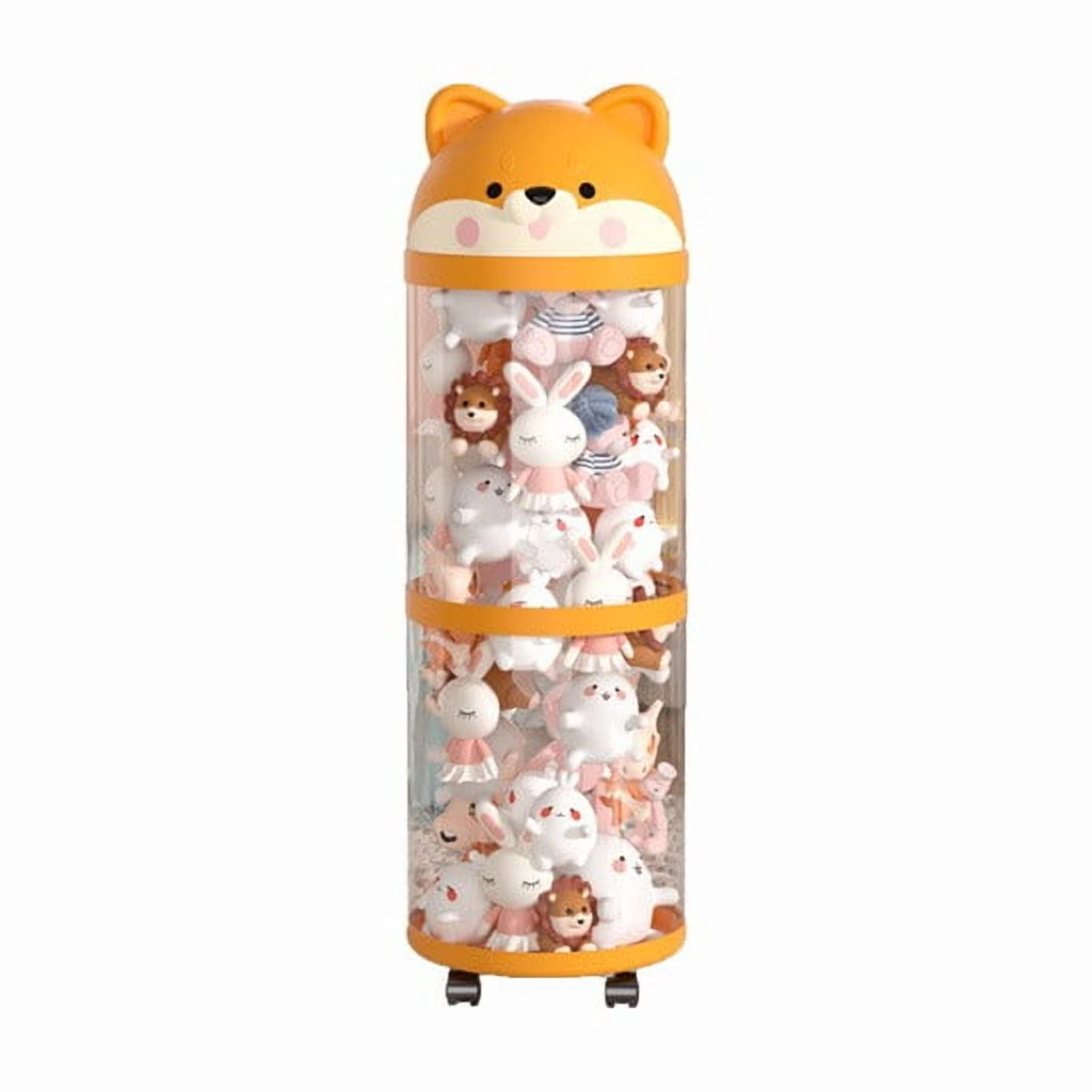 2/3/4 Tier Stuffed Animal Storage Rack, Portable Large Stuffed Storage Tube, Large Stuffed Organizer, Plush Doll Organizer, Storage Tube with Wheels
