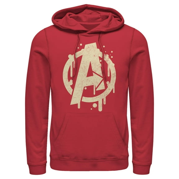 Men's Marvel Distressed Avenger Paint Splatter Logo  Pull Over Hoodie