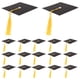 thumbnail image 1 of 20 adornos para cupcakes con forma de birrete de graduación, color negro, con borlas, para decorar chocolates y dulces, ideales para fiestas de graduación., 1 of 8